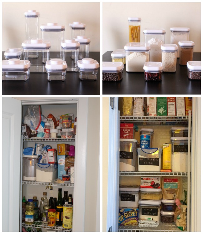 Kitchen cabinet with OXO Containers  Kitchen containers, Kitchen hacks  organization, Kitchen organization pantry