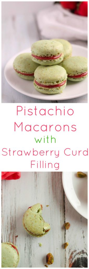 Pistachio and Strawberry Macarons - Cooking is Messy