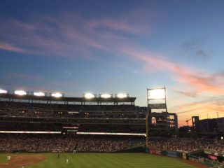 Sunset at the baseball game